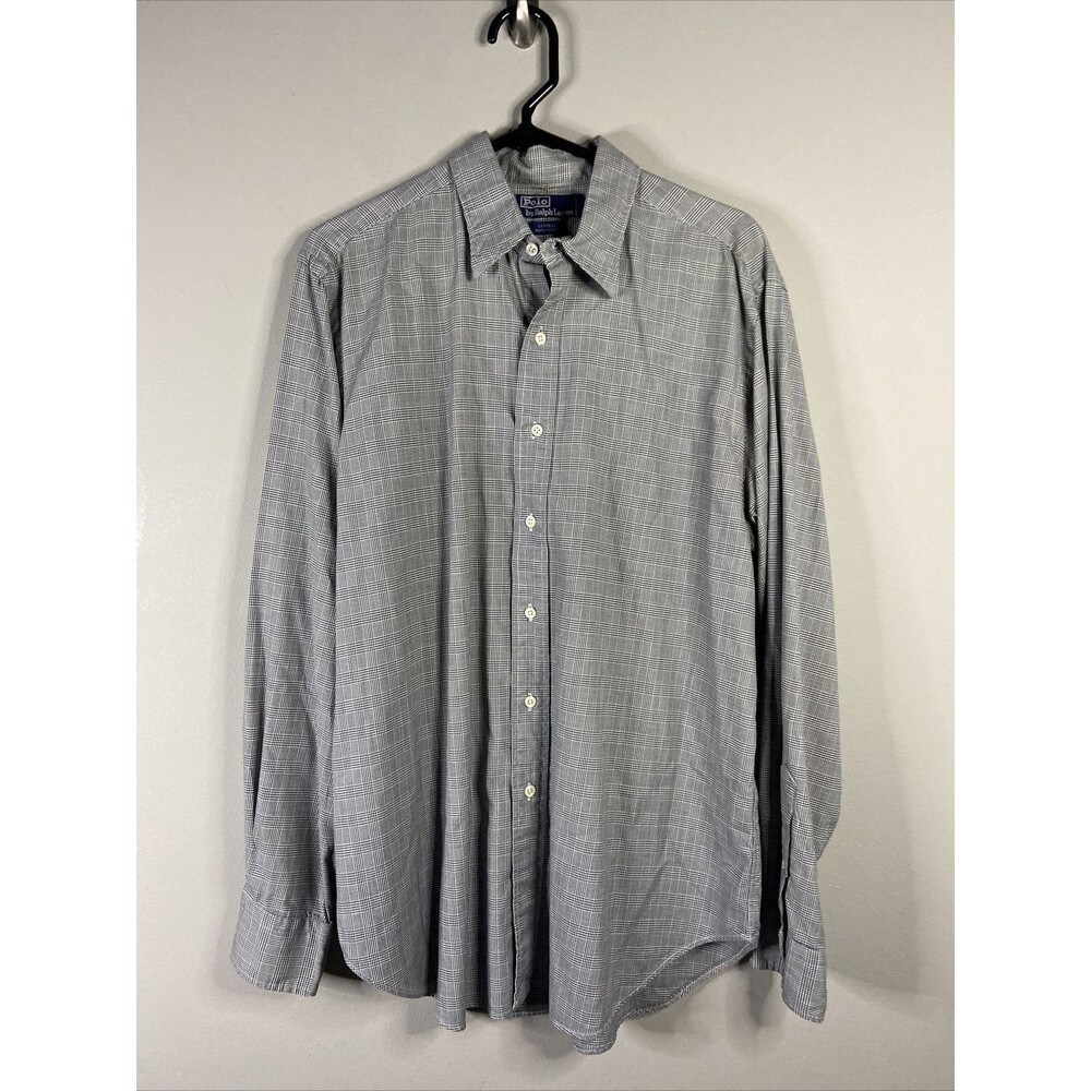 Polo Ralph Lauren Long Sleeve Button Down Lowell Men's Shirt Size L EUC  Gray